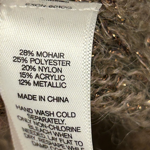 Metallic Mohair Blend Sweater Top | Brunello-Inspired Shimmer Knit Express S - Picture 6 of 7